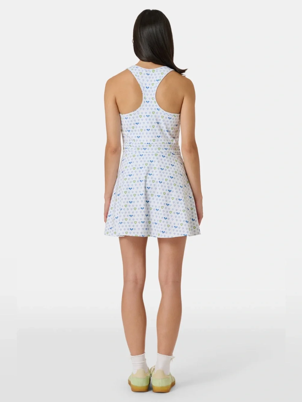 Roller Rabbit Tennis Hearts Becky Active Dress in White, Size XS